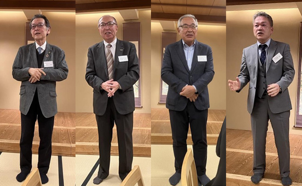 松田会長（右）と河野前会長（左）